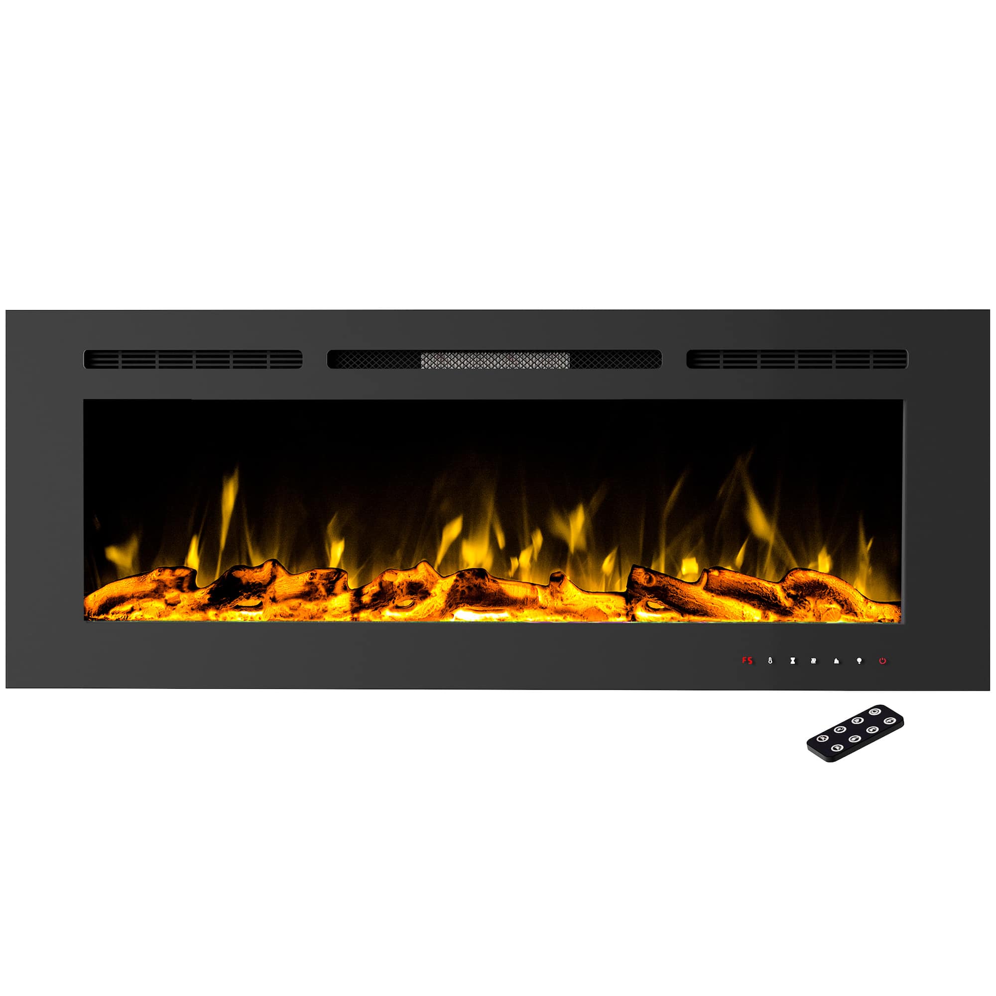 Hastings Home 60" Black Wall Mount Electric Fireplace
